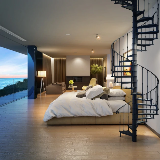 Schody zeliwne w nowoczesnych wnetrzach