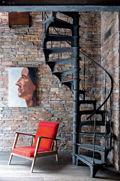 Schody żeliwne w stylu modern retro